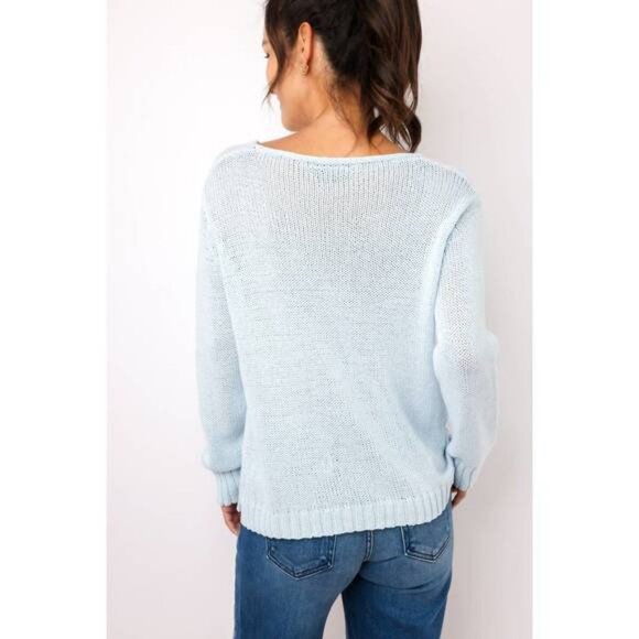 NWT Wooden Ships American Star Red White Ventana Blue Pullover Crew Sweater S/M - Picture 4 of 11